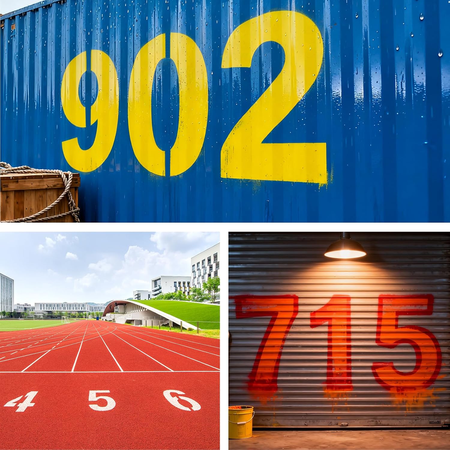 18 Inch Large Number Stencils Set, 0-9 Address Pavement Templates, Large Size Reusable Number Stencil Suitable for