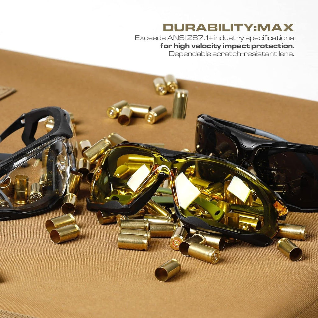Optic Max - Anti-fog Protective Eyewear for Men - Safety Glasses with 3 Lens Options - Clear, Amber or Gray
