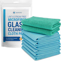 Claro 2 Step Glass Cleaning Cloth 8-Pack – Green Wet & Blue Dry Microfiber Towels Cleaning for Windows, Mirrors &