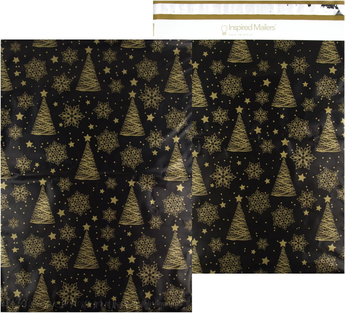 50 Large Poly Mailers 14.5x19- Christmas Trees Snowflakes