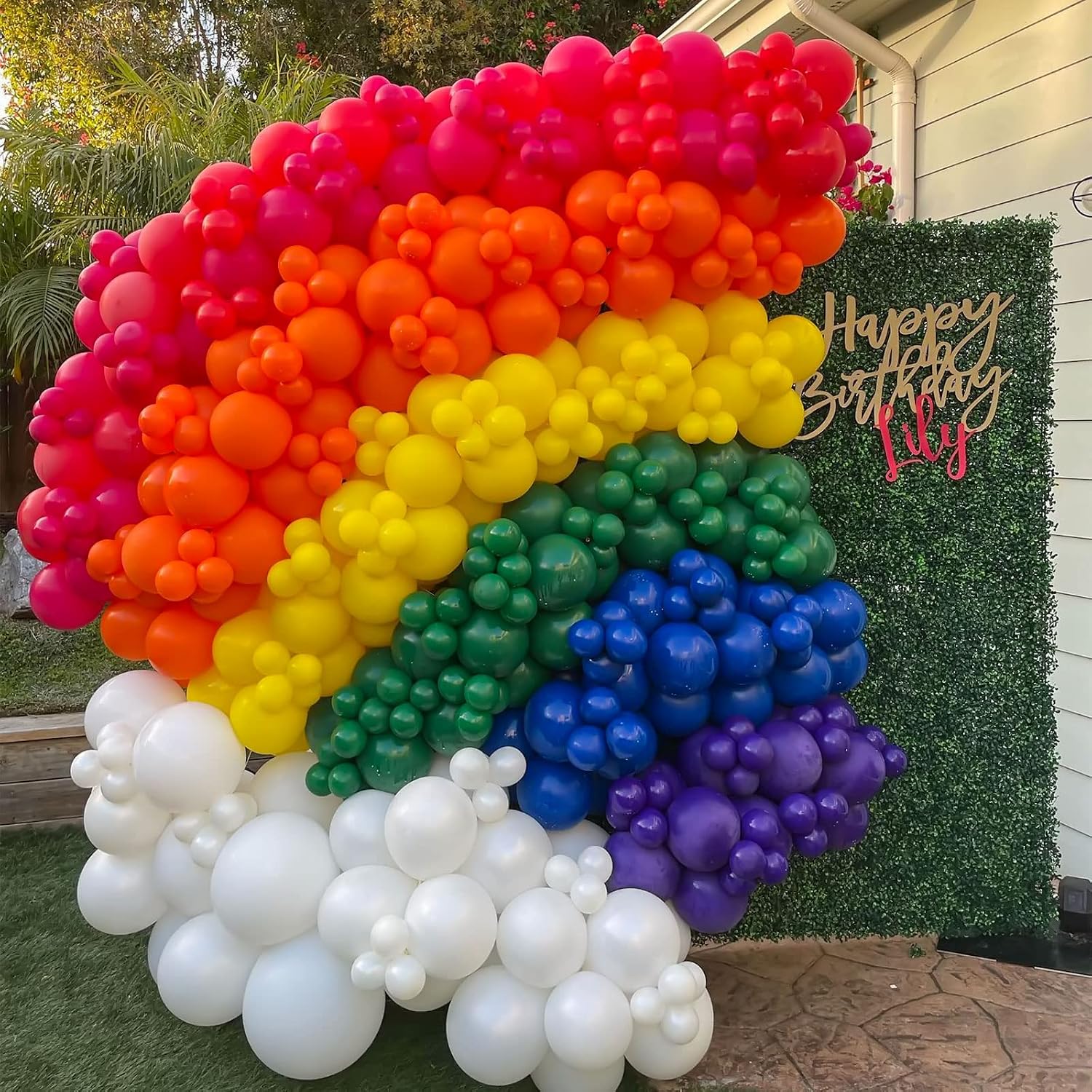 Rainbow Balloons Arch Kit - 175 Pcs party balloons ， balloons for birthday party ， balloon assorted colors ，kids'