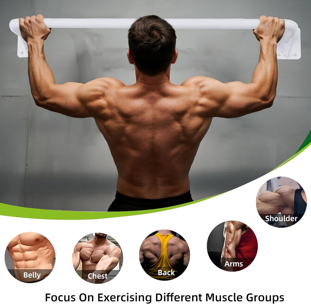 Wall Mounted Doorway Pull Up Bar, Heavy Duty Strength Training Pull-Up Bars for Doorframe, Support Beam or Joist