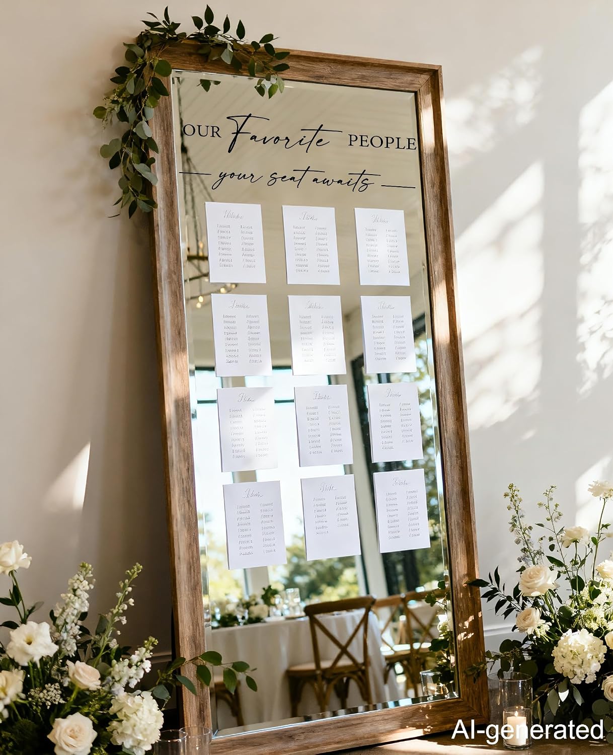 Wedding Seating Chart Decal - Welcome to Our Wedding Mirror Decal, Seating Chart Board Black