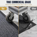 Commercial Floor Mat 2Pcs 3'x5' Grey Heavy Duty Rubber Entrance Rug
