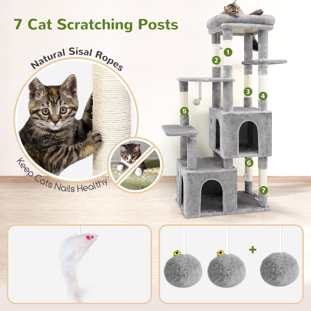 Cat Tower for Indoor Cats, Heavy Duty Cat Trees for Large Cats Adult Big Cats Maine Coon Cat Tree Tower with