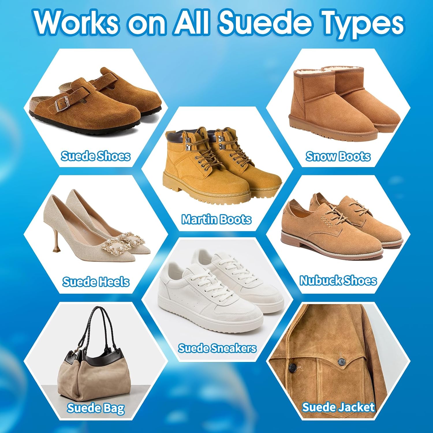 Suede Shoe Cleaner, Suede & Nubuck Cleaner Removes Dirt and Stains, No-Rinse Foam Suede Cleaner Kit for Suede, Nubuck