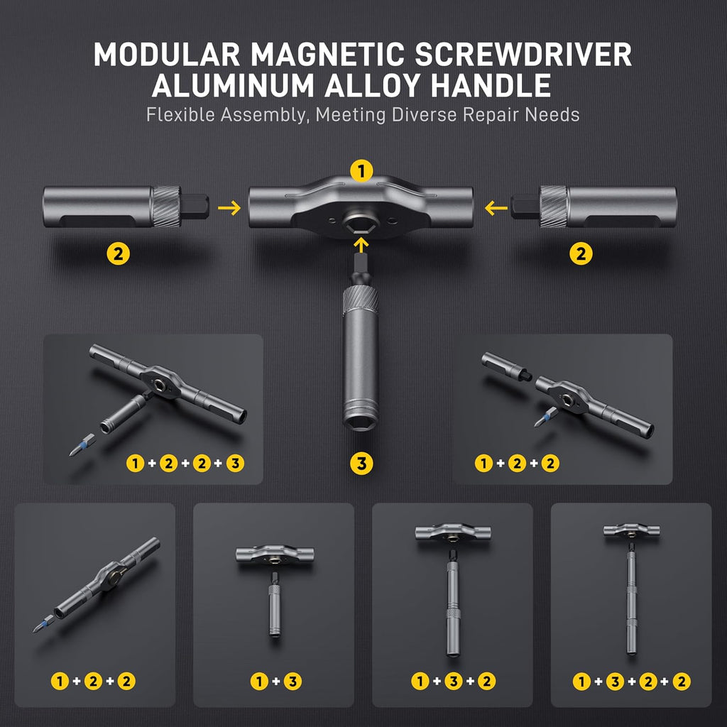 42 in 1 Magnetic Screwdriver, Screwdriver Set, Multi Bit Ratcheting Screwdriver Set with Storage Case Repair Tool Kit