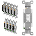ENERLITES 10 Pack Toggle Light Switch, 3-Way Electrical Wall Switch, White