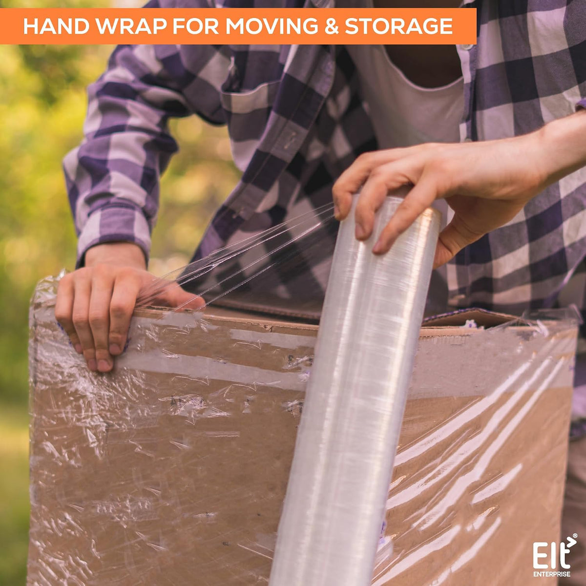 18 Inch Stretch Film Wrap, 1000 Ft, 1 Roll, 80 Gauge, 7 Layer, Clear