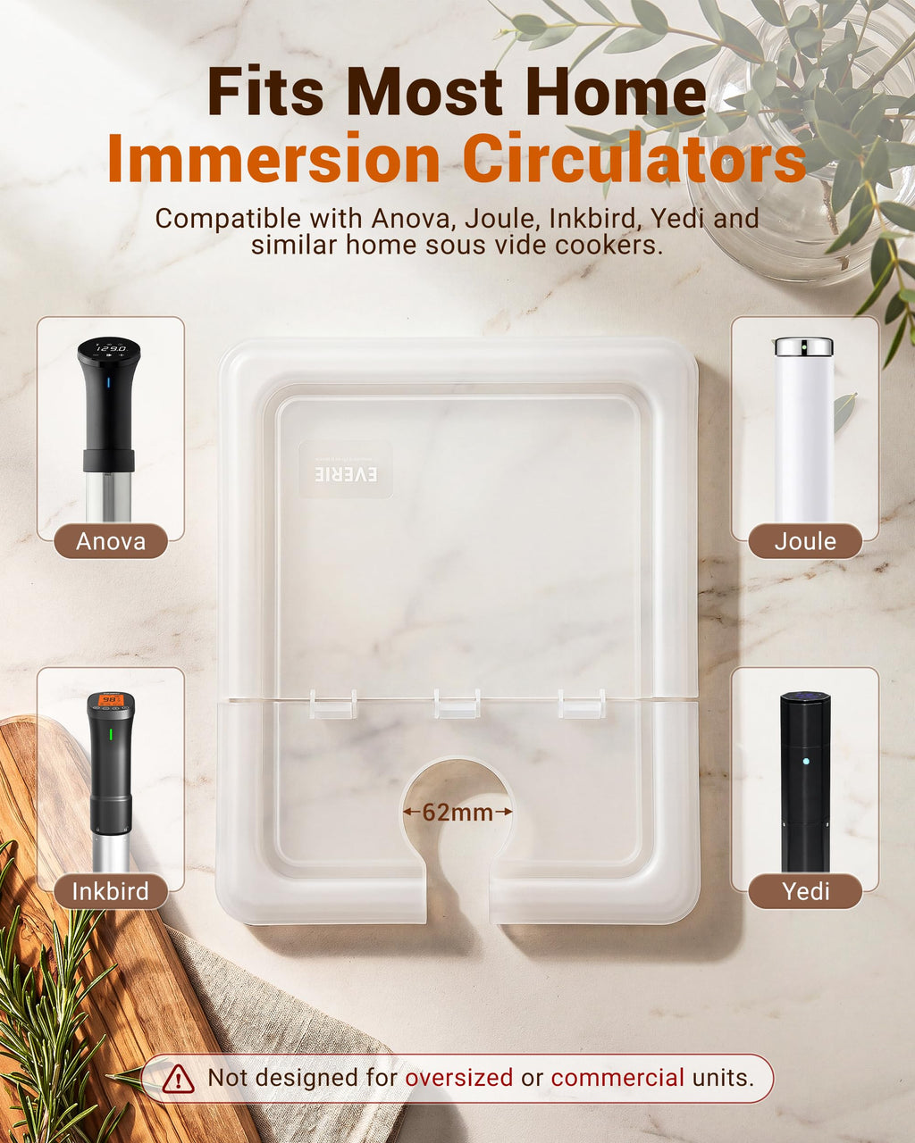 12QT Sous Vide Container BPA-Free with Reinforced Hinged Lid