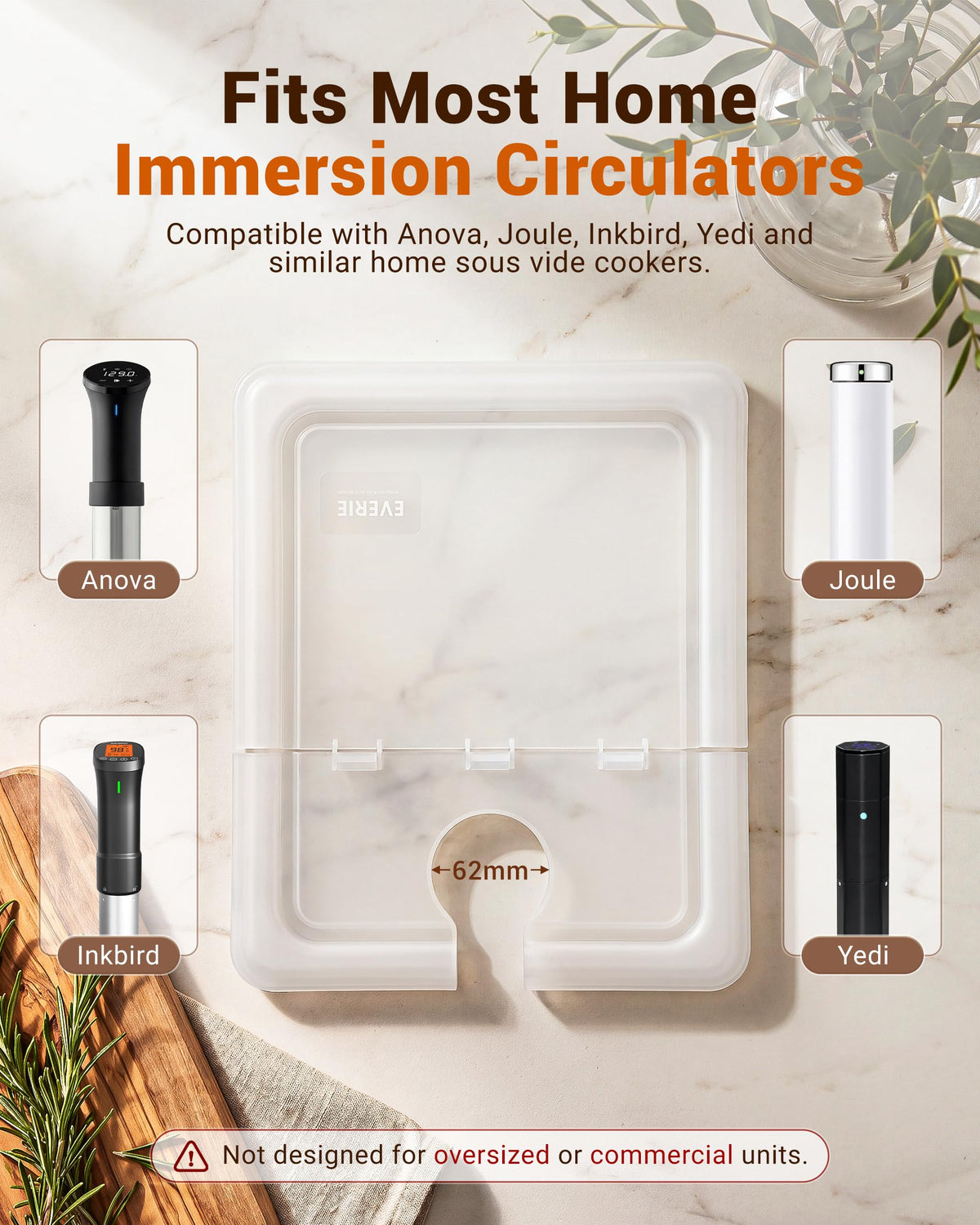 12QT Sous Vide Container BPA-Free with Reinforced Hinged Lid