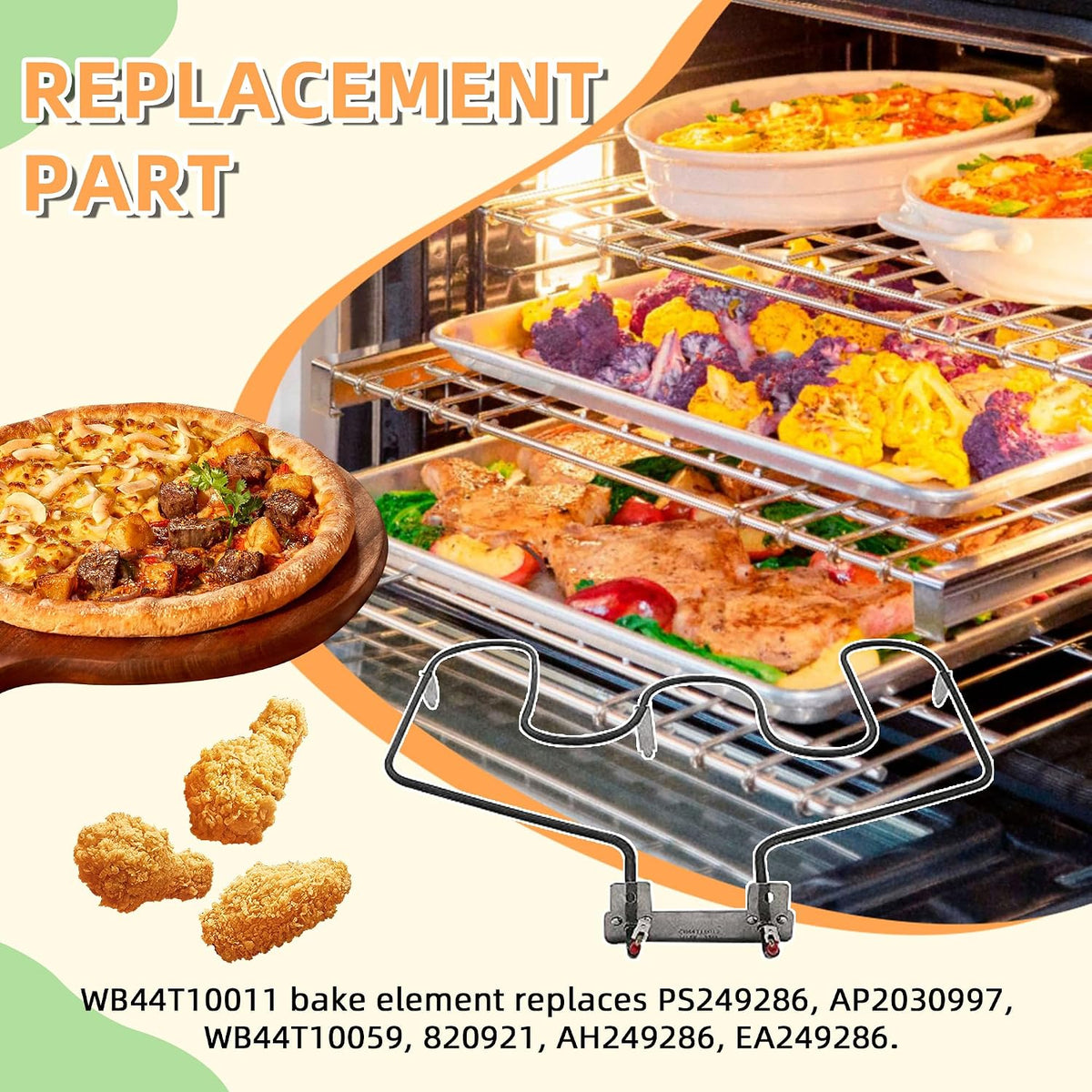 WB44T10011 Oven Bake Element Replacement Fit for G-E Ken-more