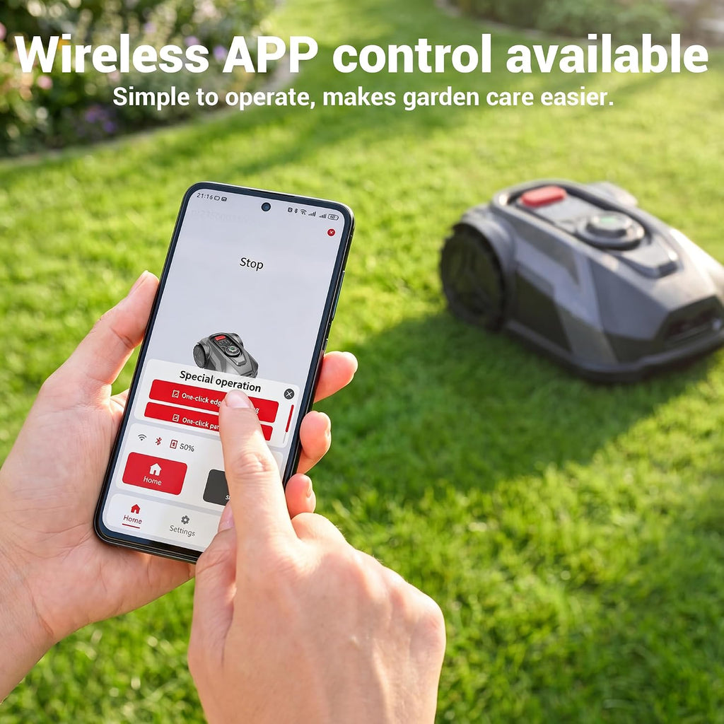 S7 Robotic Lawn Mower, App Controlled, for 1/4 Acre Lawns | No Boundary Wire, Auto-Charging, Obstacle Avoidance
