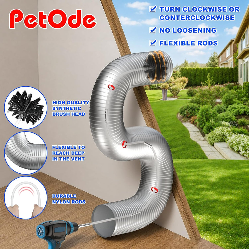 42 Feet Dryer Vent Cleaner Kit, Flexible Cleaning Tools