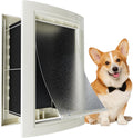 Dog Door for Wall, Pet Door, Doggie Door with Telescoping Tunnel, Double Magnetic Flaps and Sliding Lock Panels