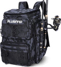 Fishing Tackle Backpack with Rod Holders，42L Water-resistant Fishing Bag Store Fishing Gear, Fisher Gifts For Men.