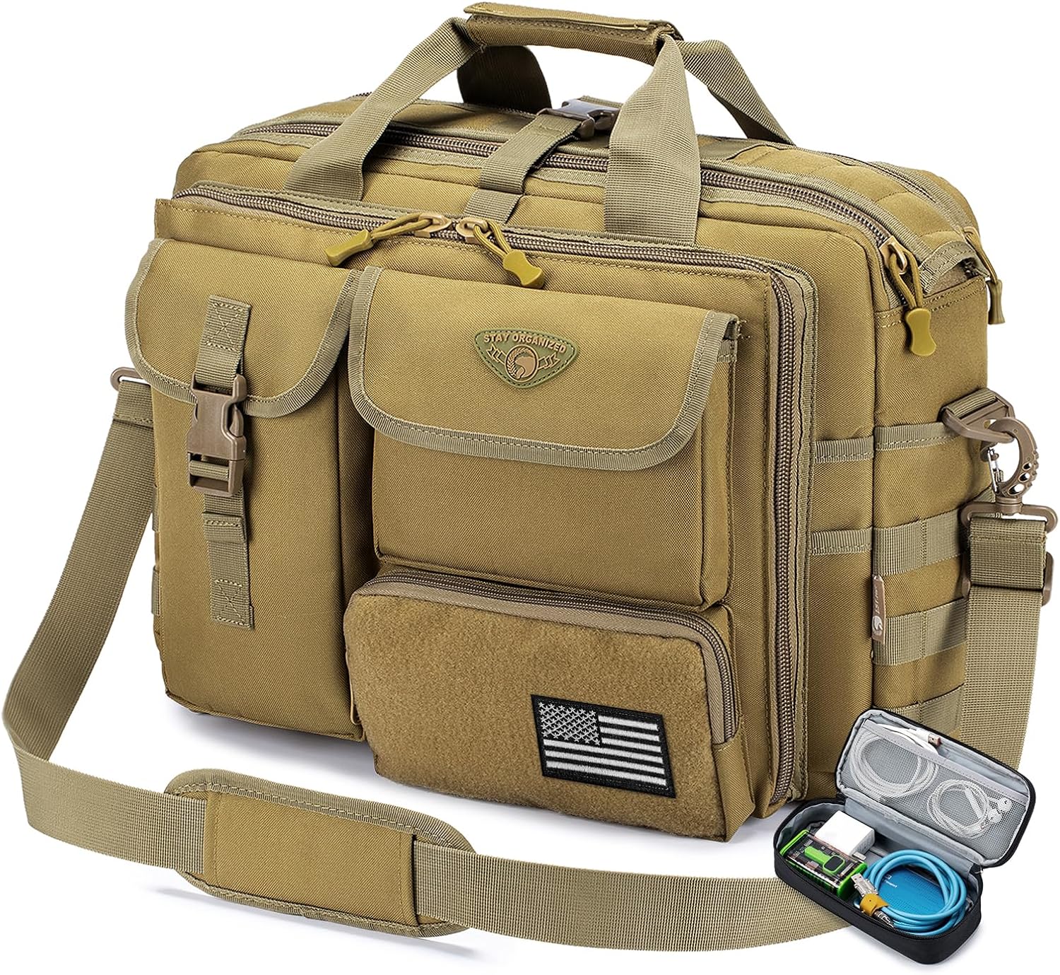 Tactical Messenger Bag,14inch/15.6inch/17.3inch Briefcase for Man Military Laptop Bag, Flight Work Bags for Pilots