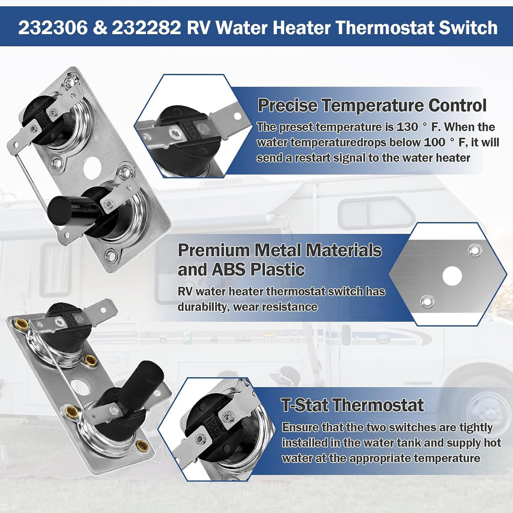 232306 & 232282 Thermostat Water Heater Limit Switch Kit 12V & 120V T-Stat