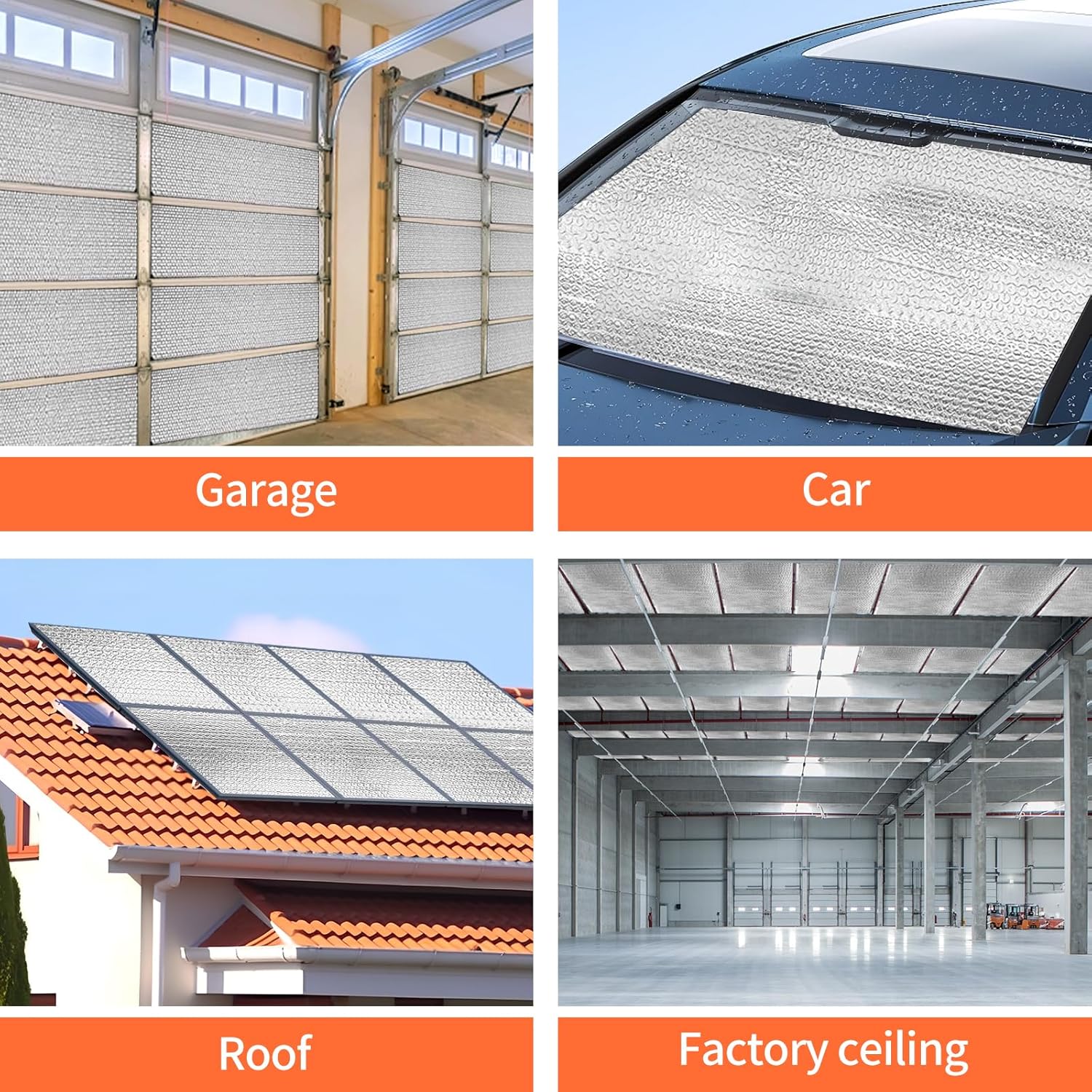 2 Car Garage Door Insulation Kit, 16 Pcs Double Bubble Panels