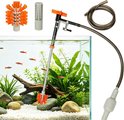 Aquarium Siphon Gravel Cleaner Manual Water Changer Kit, Small