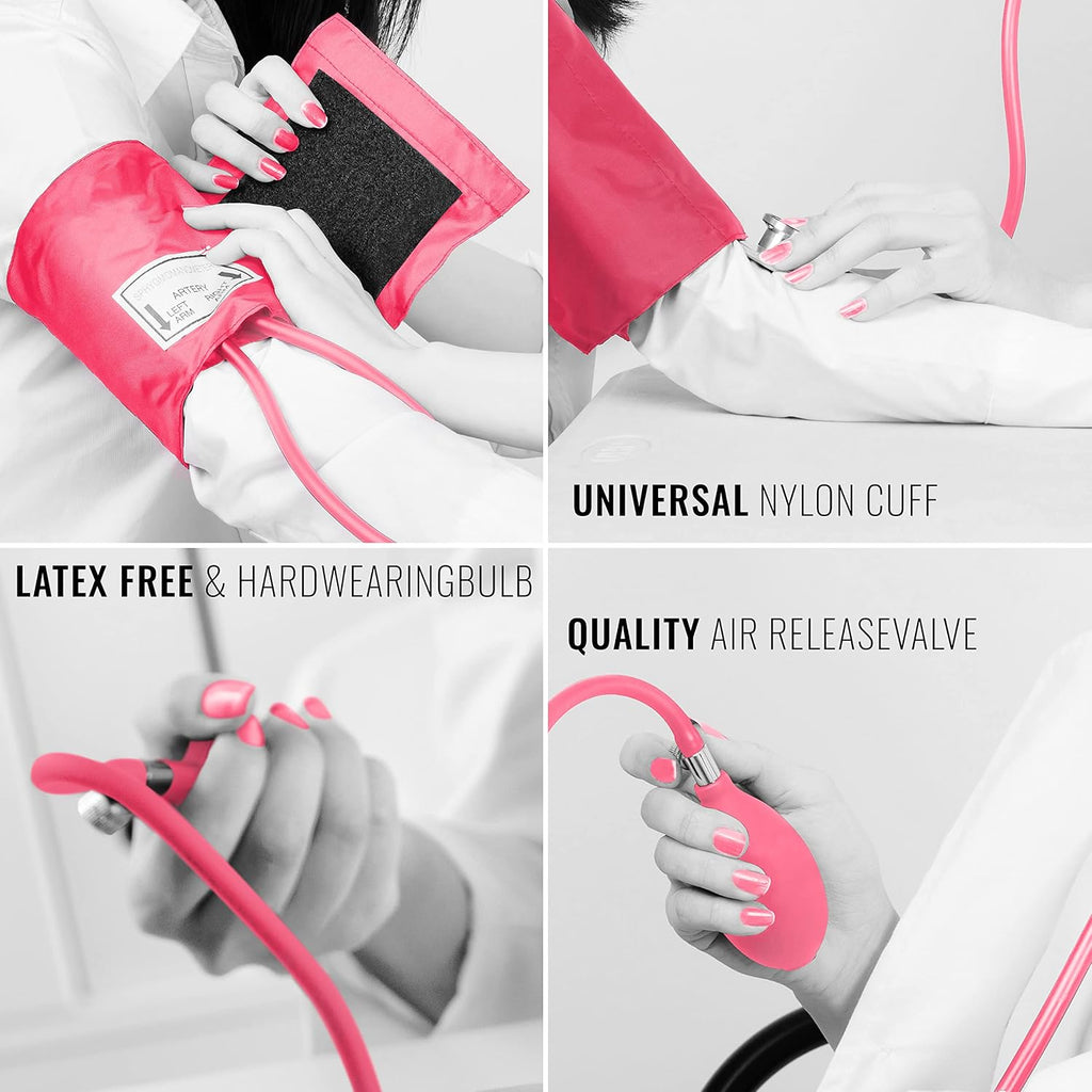 Manual Blood Pressure Monitor - Aneroid Sphygmomanometer for Nurses, Universal Standard Blood Pressure Cuff, Nurse