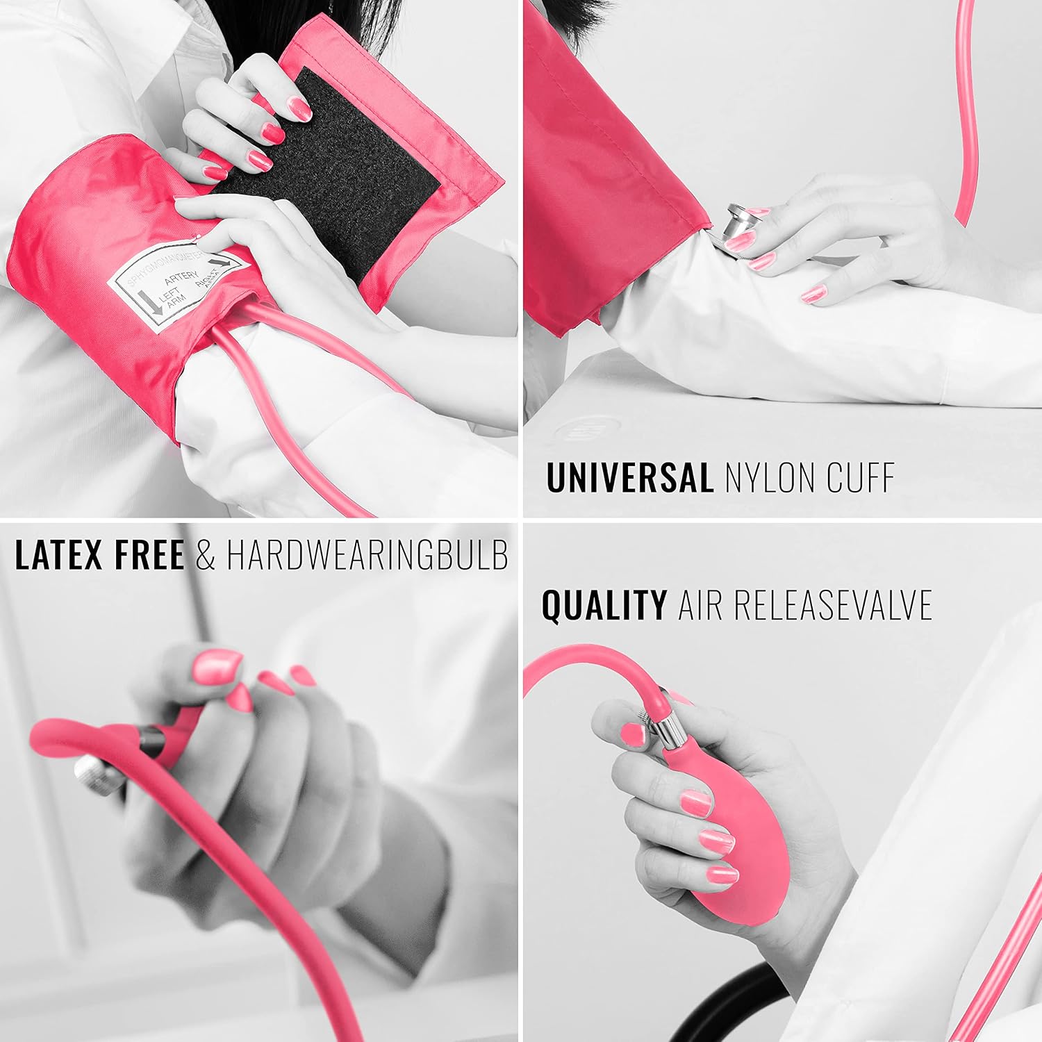 Manual Blood Pressure Monitor - Aneroid Sphygmomanometer for Nurses, Universal Standard Blood Pressure Cuff, Nurse