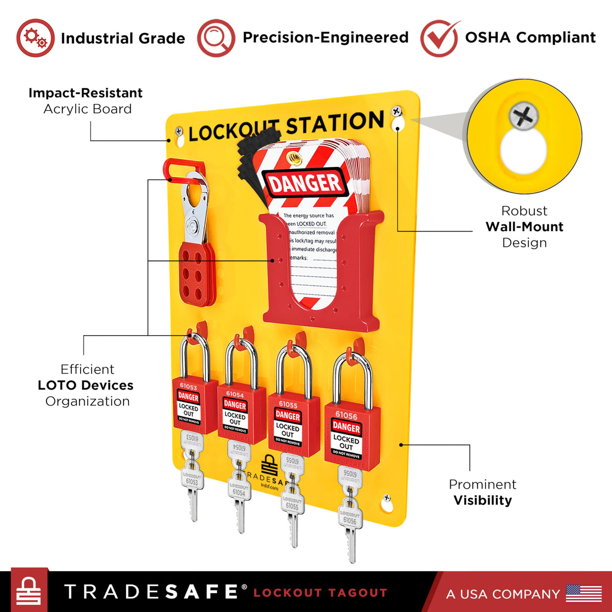 Lockout Tagout Station, Lock Out Tag Out Station with Devices