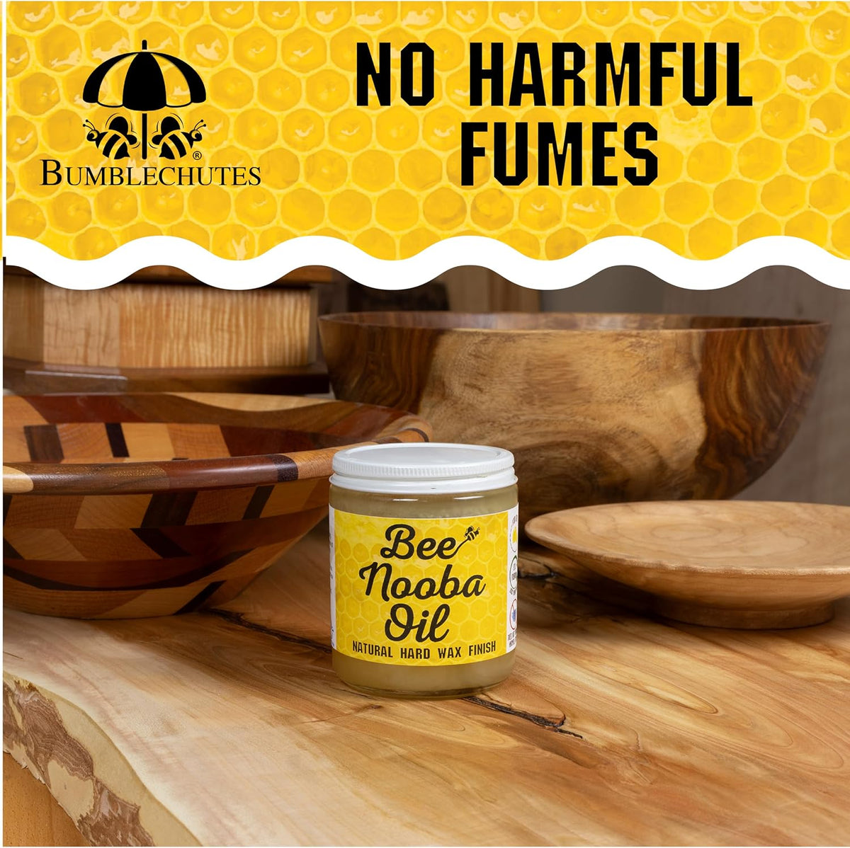 Bee’Nooba Food-Safe Wood Wax Oil – Beeswax & Tung Oil Finish 4 oz
