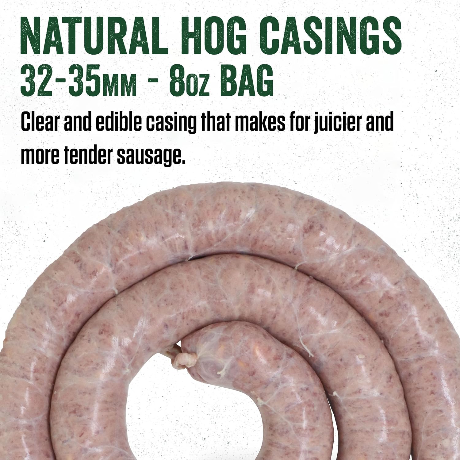 Products Natural Hog Casings, 32–35mm Edible Sausage Casings for Sausage Links, Hot Dogs, Italian, Pepperoni, Salami