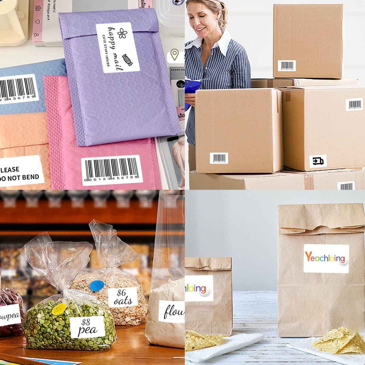 2×3 Inch White Removable Thermal Labels,Waterproof Thermal Label (300 Sheets per Roll,2 Rolls)