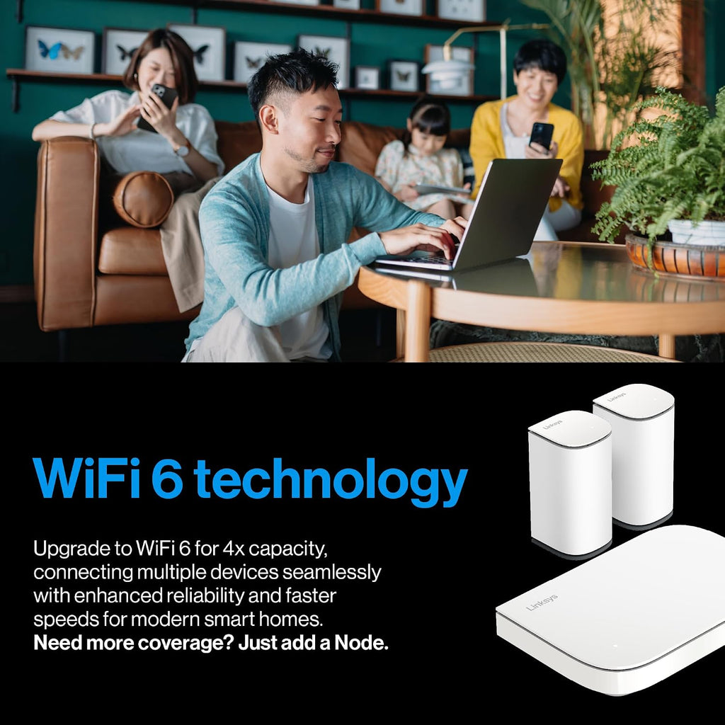 Multi-gig Micro Mesh WiFi 6 Router | Connect 100+ Devices | 2,000 Sq Ft Coverage | 3.0 Gbps Speeds | No App Required