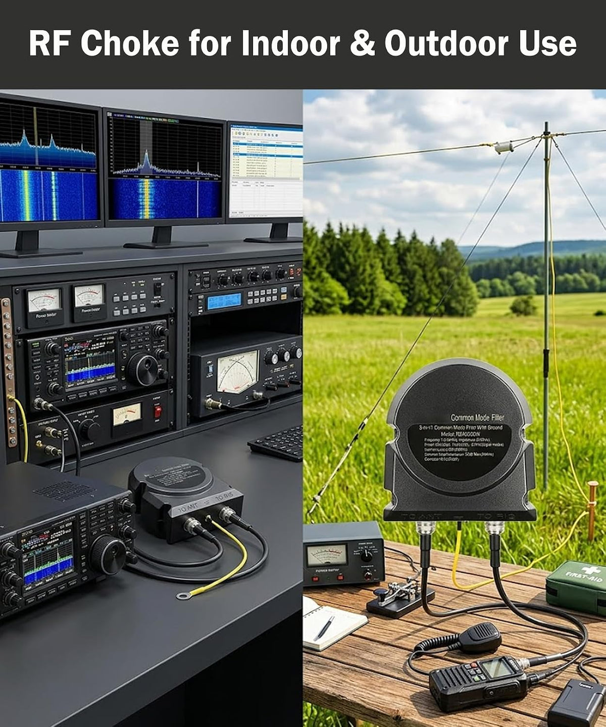 1000W Shortwave Common Mode Filter 1.8-54MHz RFI Choke