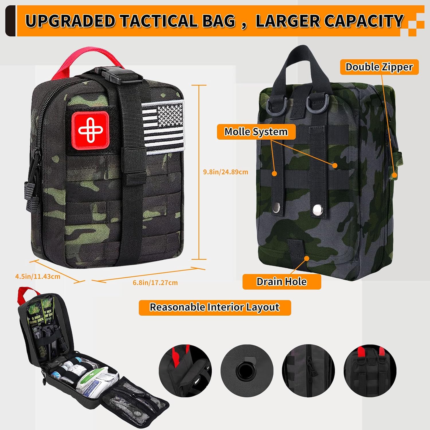 Survival Kit, Gifts for Men Women Teen Boys, 252 pcs Survival Gear and Equipment Mini First Aid Kit for Car Home