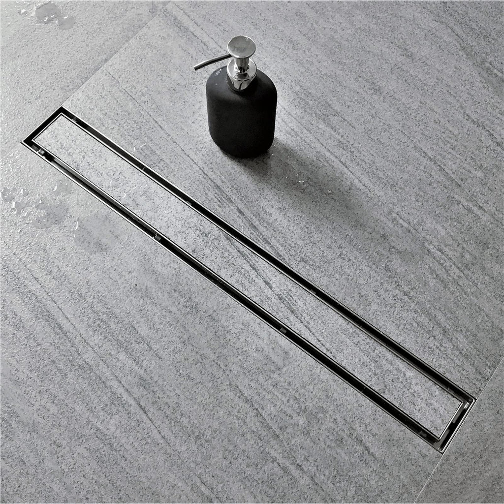 24 inch Linear Shower Drain-Brushed Nickel Tile-in Floor Drain