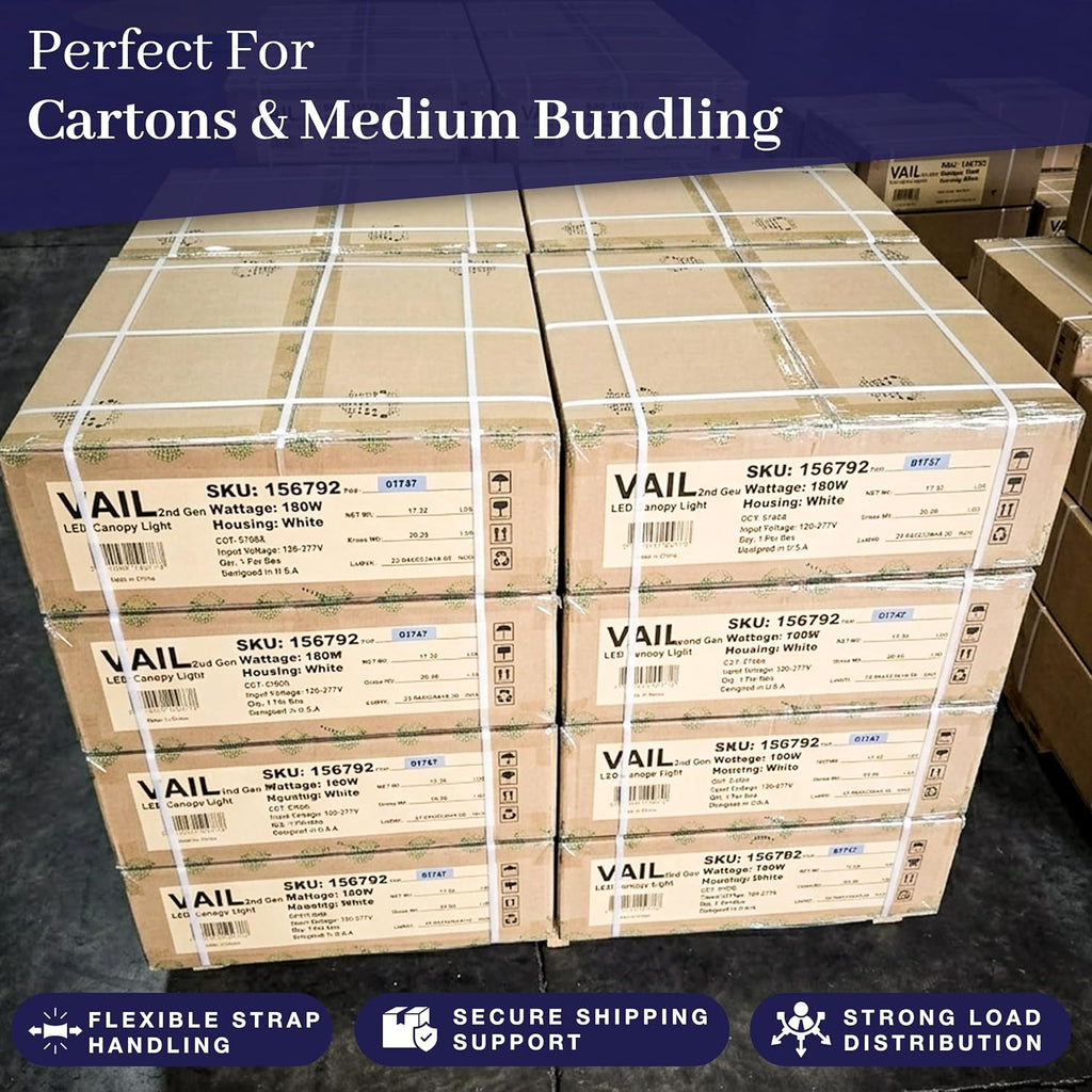 3/8 Inch Poly Strapping Roll, 13,123 Feet, Machine Grade 8x8 Core