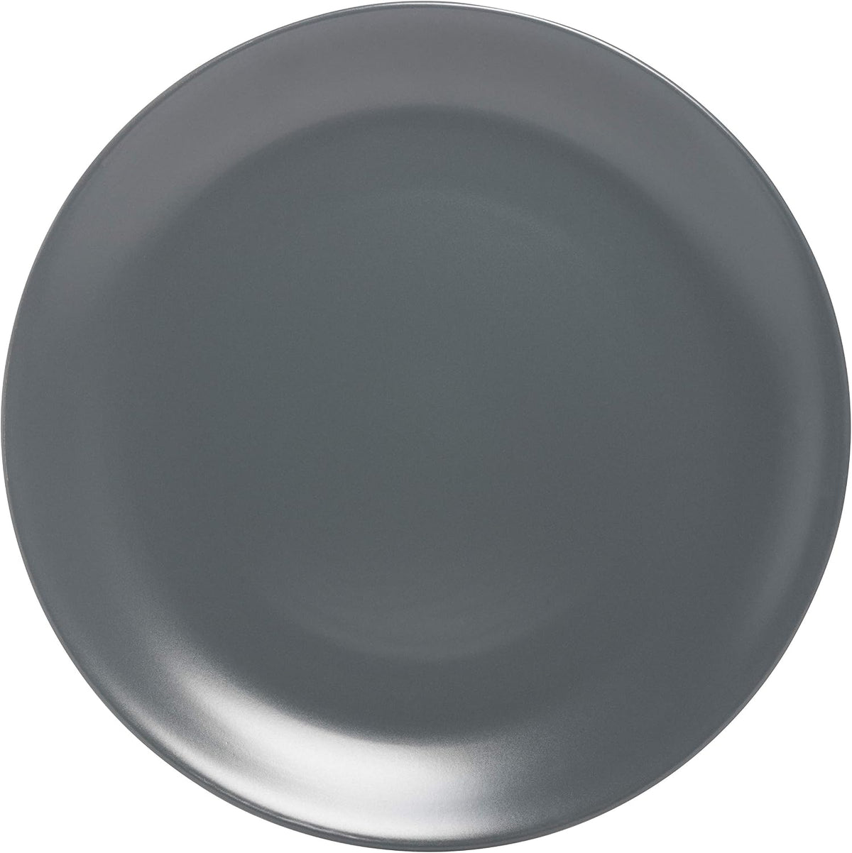 Wazee Matte 10.5" Coupe Dinner Plate, Set of 6, Charcoal Gray