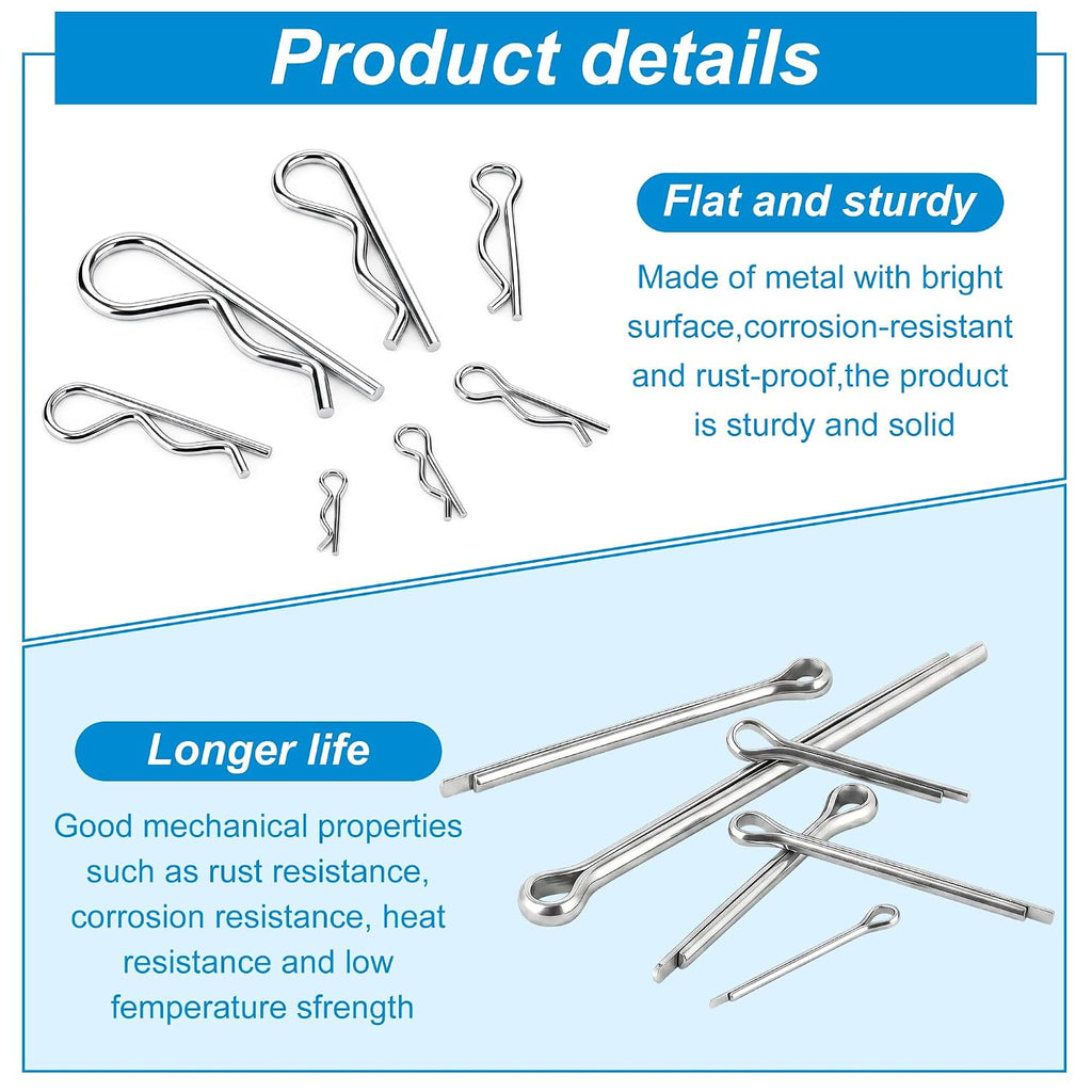 QKP 110Pcs Hardware Pins Assortment Kit, Zinc Plated