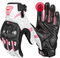 Sheepskin Leather Motorcycle Gloves for Women, Protective Touchscreen Motorbike Gloves for Motorcycle Dirt Bike