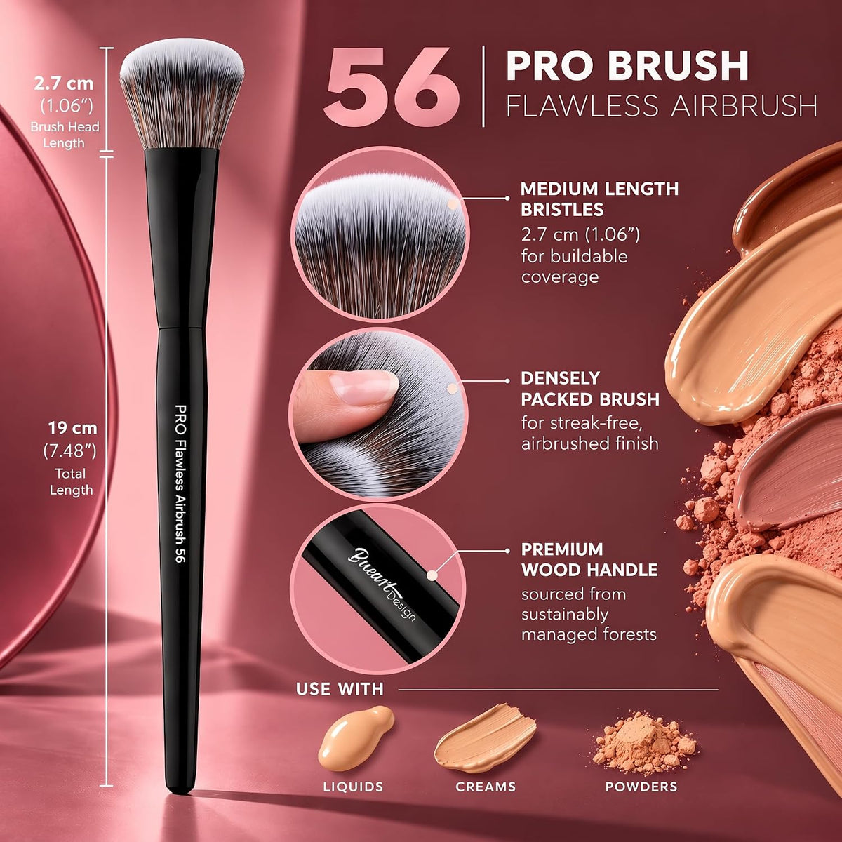 Foundation Brush for Liquid Makeup, Buffing Makeup Brush 56