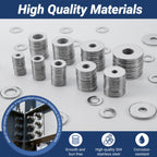 120 Pcs M4 Large Flat Washer Stainless, 0.46" OD, 0.038" Thick