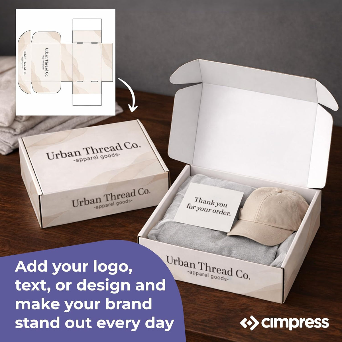 Personalized Mailer Box, Add Logo or Text, 12" x 10" x 4", Pack of 24
