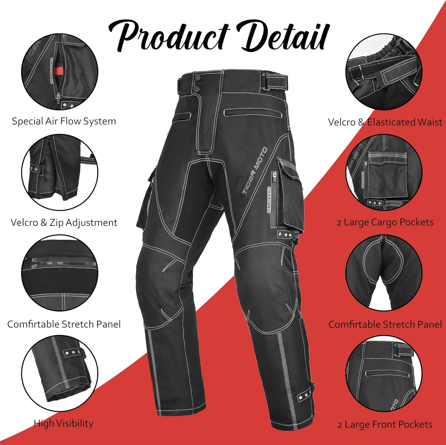 Men & Women Adventure Touring Motorcycle Jacket & Pants Set | CE Armored Textile Riding Gear | Waterproof Windproof