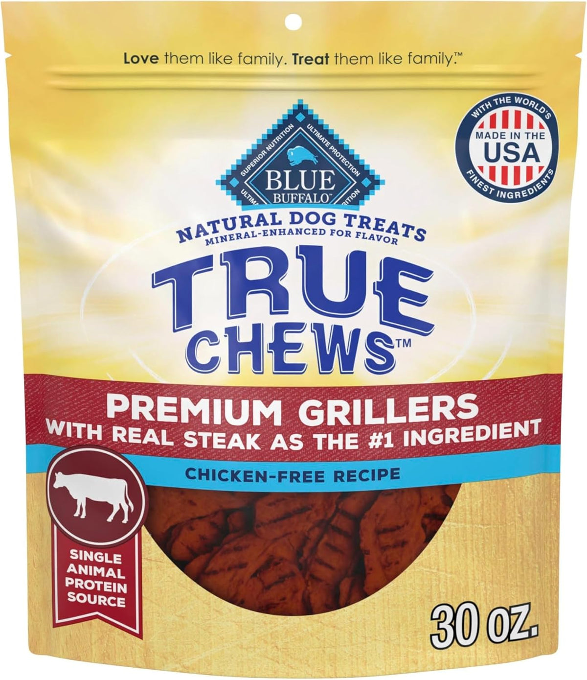 True Chews Premium Jerky Cuts Steak Dog Treats, 30 oz