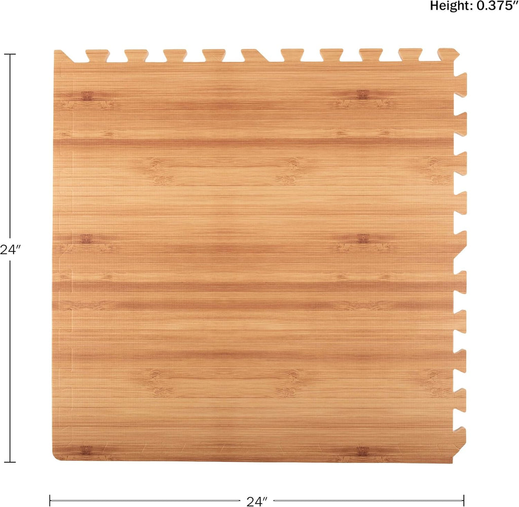 EVA Foam Floor Tiles 6-Pack - 24 SQFT Puzzle Mats for Floor - Interlocking Foam Tiles for Family Room or Gym Flooring