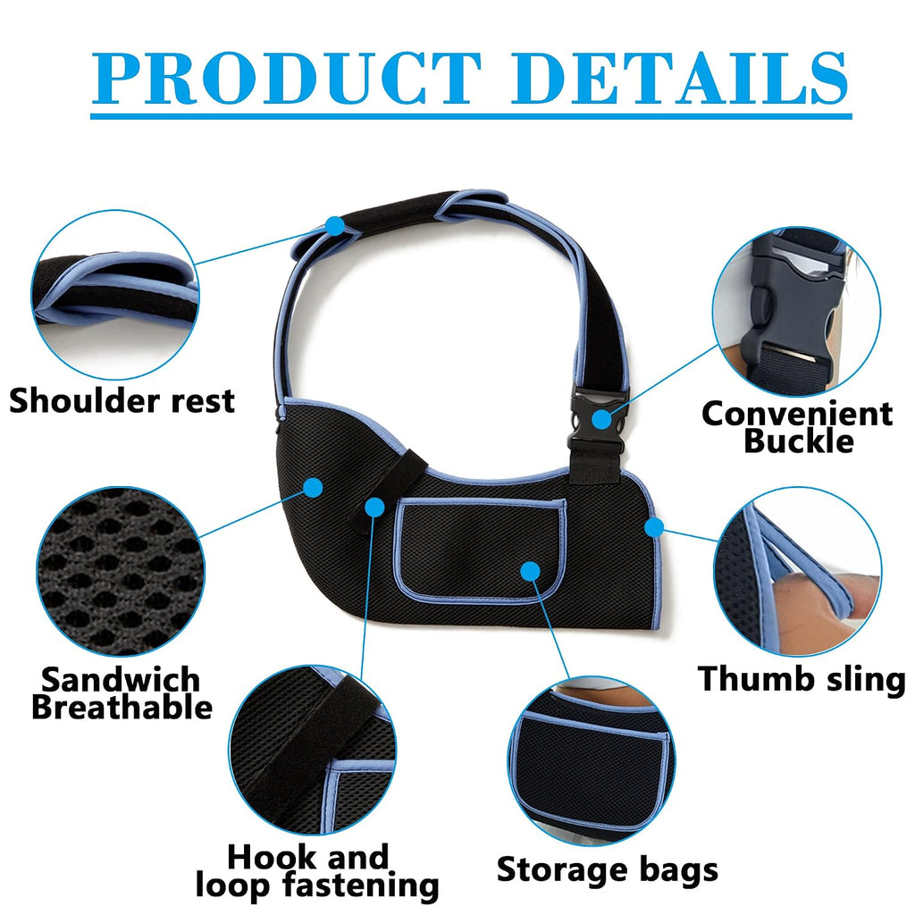 Arm Sling Shoulder Immobilizer - Rotator Cuff Support Brace - Comfortable Medical Sling for Shoulder Injury,Left and