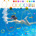 23PCS Pool Toys Games for Kids, No Assembly Stability Swim Thru Rings, Pool Diving Toys for 3,4,5,6,7,8,9,10,11,12