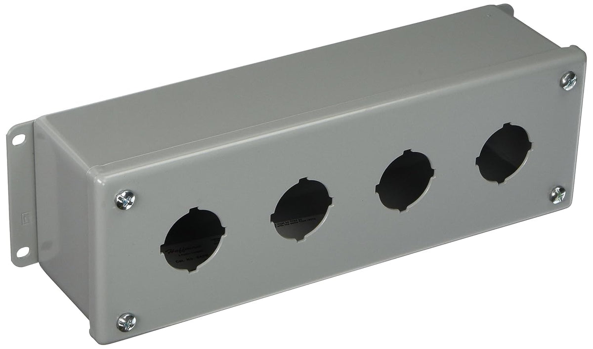 Hoffman E4PB Enclosure for 4 30.5 mm Pushbuttons, Steel, Gray