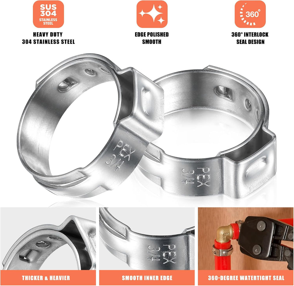 66pcs 3/4 pex crimp rings for PEX Tubing Pipe Fitting Connections