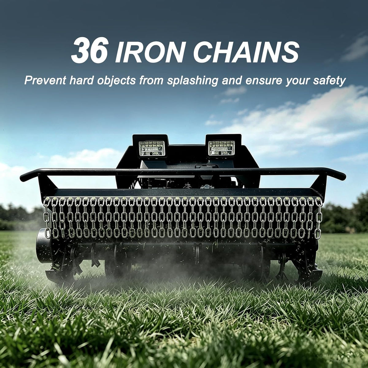 B&S 13.5HP Remote Control Lawn Mower - 39.5" Front Flail Deck Tracked Mower, 1600W Brushless Motor, 40° Slope Brush