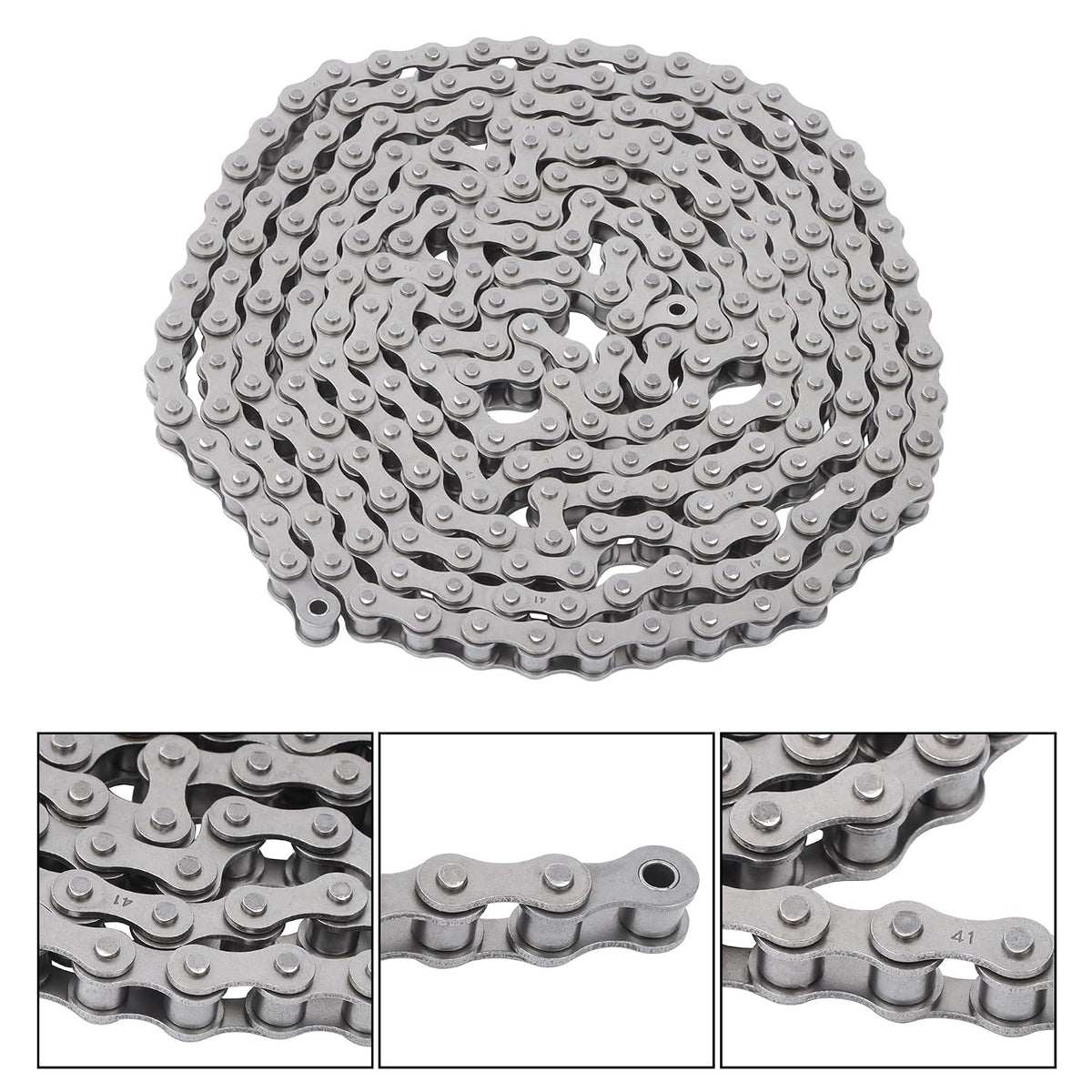 41 Roller Chain with 2 Connectors, 10 Feet